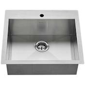 American Standard Edgewater 25" Single Basin Stainless Steel Kitchen Sink for Drop In or Undermount Installations with Single Faucet Hole - Drain Included Stainless Steel