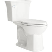 American Standard Estate Elongated Two-Piece Toilet with VorMax Flushing, Right Height Bowl, EverClean Surface, and CleanCurve Rim - Less Seat White