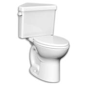 American Standard White Cadet Pro Round Two-Piece Corner Toilet with Performance Flushing System, Right Height Bowl and Everclean Surface White