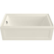 American Standard Town Square S 60" Three Wall Alcove Acrylic and Fiberglass Soaking Tub with Left Drain Linen