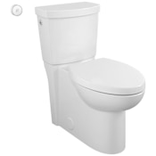 American Standard Studio Vitreous China 1.28 GPF Two Piece Elongated Toilet with Left, Wall Hand Lever - Seat Included White