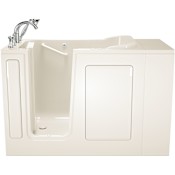 American Standard Value 48" Gelcoat Walk-In Air / Whirlpool Bathtub for Alcove Installation with Left Drain Linen
