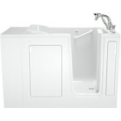 American Standard Value 48" Gelcoat Walk-In Soaking Bathtub for Alcove Installation with Right Drain White