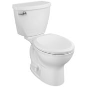 American Standard Cadet Vitreous China 1.28 GPF Two Piece Round Toilet with Left Hand Lever - Seat Included White
