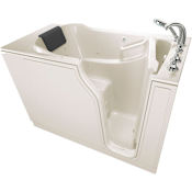American Standard Premium 51-1/2" Walk-In Whirlpool Bathtub with Right-Hand Drain, Comfort Jets, and Quick Drain Pump - Roman Tub Filler and Handshower Included Linen