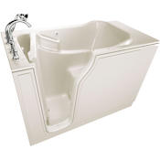 American Standard Value 52" Acrylic Walk-In Air Bathtub for Alcove Installation with Left Drain Linen