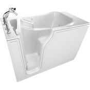 American Standard Value 52" Acrylic Walk-In Whirlpool Bathtub for Alcove Installation with Left Drain White