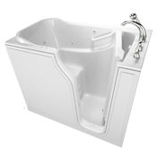 American Standard 52" Alcove Fiberglass Air / Whirlpool Walk in Tub with Right Drain , Drain Assembly, and Overflow White