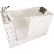 American Standard Premium 60" Walk-In Soaking Bathtub with Left-Hand Drain and Quick Drain Pump - Roman Tub Filler and Handshower Included Linen
