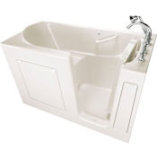 American Standard Value 60" Gelcoat Walk-In Air Bathtub for Alcove Installation with Right Drain Linen