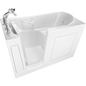 American Standard Value 60" Gelcoat Walk-In Air / Whirlpool Bathtub for Alcove Installation with Left Drain White