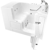 American Standard Value 52" Walk-In Whirlpool / Air Bathtub with Right-Hand Drain, Comfort Jets, and Quick Drain Pump - Roman Tub Filler and Handshower Included White / Polished Chrome