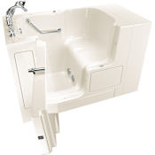 American Standard Value 52" Walk-In Soaking Bathtub with Left-Hand Drain, Comfort Jets, and Quick Drain Pump - Roman Tub Filler and Handshower Included Linen / Polished Chrome