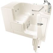 American Standard Value 52" Walk-In Whirlpool Bathtub with Right-Hand Drain, Comfort Jets, and Quick Drain Pump - Roman Tub Filler and Handshower Included Linen / Polished Chrome