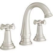 American Standard Delancey 1.2 GPM Widespread Bathroom Faucet with Cross Handles and Pop-Up Drain Assembly Brushed Nickel