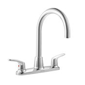 American Standard Colony Pro Double Handle High-Arch Gooseneck Kitchen Faucet - Includes Side Spray Polished Chrome