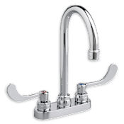 American Standard Monterrey Centerset Bathroom Faucet with High Arch Spout and Wrist Blade Handles Chrome