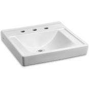 American Standard Decorum 20" Wall Mounted Bathroom Sink with EverClean Surface - Less Overflow White
