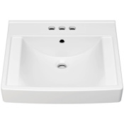 American Standard Decorum 21" Wall Mounted Bathroom Sink with Overflow, 3 Faucet Holes at 4" Centers, and EverClean Glaze White