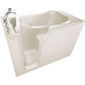 American Standard Entry 51-1/2" Walk-In Whirlpool / Air Bathtub with Left-Hand Drain, Heated Blower, and Purge Cycle Clean - Roman Tub Filler and Handshower Included Biscuit