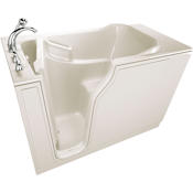 American Standard Entry 51-1/2" Walk-In Soaking Bathtub with Left-Hand Drain, Heated Blower, and Purge Cycle Clean - Roman Tub Filler and Handshower Included Biscuit