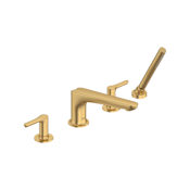 American Standard Studio S Deck Mounted Roman Tub Filler with Built-In Diverter - Includes Hand Shower Brushed Cool Sunrise