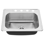 American Standard Colony 25" Single Basin Stainless Steel Kitchen Sink for Drop In Installation Stainless Steel