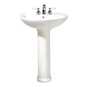 American Standard Vitreous China Pedestal Sink- 4" Center - Sink and Pedestal Included White