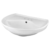 American Standard Ravenna 24-1/2" Vitreous China Pedestal Sink Only with Overflow and 3 Faucet Holes at 4" Centers White