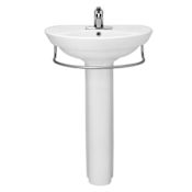 American Standard Ravenna Pedestal Bathroom Sink with Pedestal, 24-1/2" Length and Overflow White