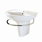 American Standard Ravenna 24" Wall Mounted Semi-Pedestal Sink with 4" Centers White