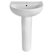American Standard Evolution 22" Pedestal Vitreous China Bathroom Sink with Single Hole Faucet Mount White