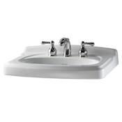 American Standard Portsmouth Pedestal Sink Only with 8" Centers, 24-3/8" Length and Overflow White