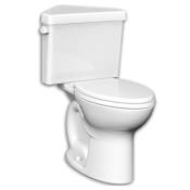 American Standard Triangle Cadet Pro Elongated Two-Piece Corner Toilet with EverClean Surface, PowerWash Rim and Right Height Bowl - Less Seat White