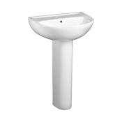 American Standard Evolution 22" Pedestal Vitreous China Bathroom Sink Top Only with Single Hole Faucet Mount White