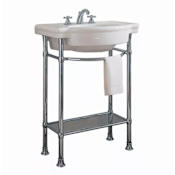 American Standard Retrospect 27" Fireclay Console Sink Top with 8" Centers and Chrome Console Legs White