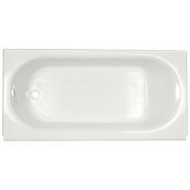 American Standard Bathing Princeton 60" Three Wall Alcove Enameled Steel Soaking Tub with Left Drain, Drain Assembly, and Overflow White
