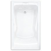 American Standard Bathing Evolution 60" Drop In Acrylic Whirlpool Tub with Reversible Drain and Overflow White