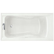 American Standard Bathing Evolution 60" Three Wall Alcove Acrylic Whirlpool Tub with Left Drain and Overflow White