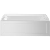 American Standard Bathing Town Square S 60" Three Wall Alcove Acrylic, Fiberglass Soaking Tub with Left Drain and Overflow White