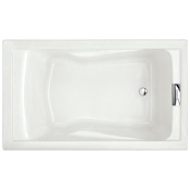 American Standard Bathing Evolution 60" Drop In, Undermount Acrylic Soaking Tub with Reversible Drain White