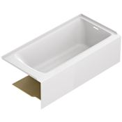 American Standard Bathing Aspirations 60" Three Wall Alcove Acrylic, Fiberglass Soaking Tub with Right Drain and Overflow White