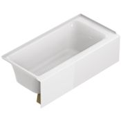 American Standard Bathing Aspirations 60" Three Wall Alcove Acrylic, Fiberglass Soaking Tub with Left Drain and Overflow White
