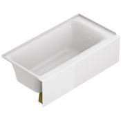 American Standard Bathing Aspirations 60" Three Wall Alcove Acrylic, Fiberglass Soaking Tub with Left Drain and Overflow White