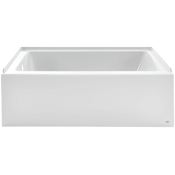 American Standard Bathing Studio 60" Three Wall Alcove Acrylic Soaking Tub with Left Drain and Overflow White
