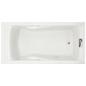 American Standard Bathing Evolution 72" Drop In Acrylic Whirlpool Tub with Reversible Drain and Overflow White
