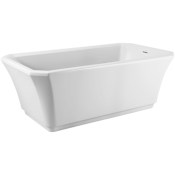 American Standard Bathing Belshire 66" Free Standing Acrylic, Fiberglass Soaking Tub with Left Drain Canvas White