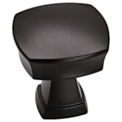 Amerock Stature 1-1/4 Inch Square Cabinet Knob - Pack of 10 Matte Black