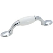 Amerock Allison Value 3 Inch Center to Center Handle Cabinet Pull White / Polished Chrome