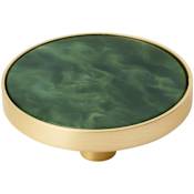 Amerock Accents 2 Inch Round Cabinet Knob - Pack of 2 Gold / Emerald Green
